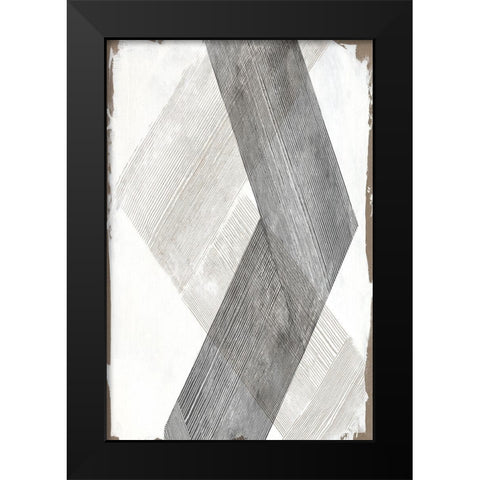 Twine ChevronÂ  Black Modern Wood Framed Art Print by PI Studio