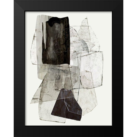 Blotting Ink I  Black Modern Wood Framed Art Print by PI Studio