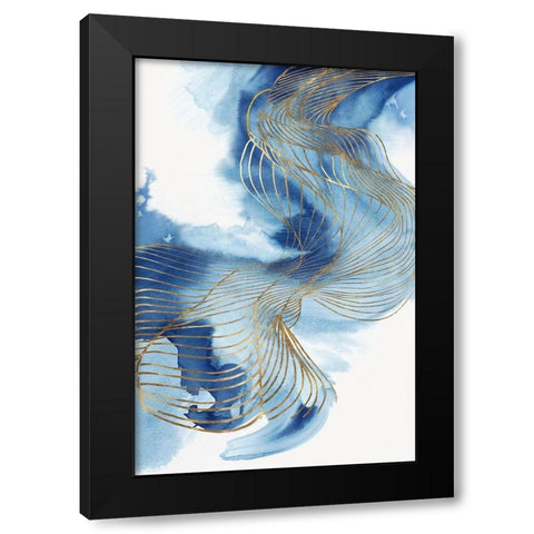 Celestial Blue I  Black Modern Wood Framed Art Print with Double Matting by PI Studio