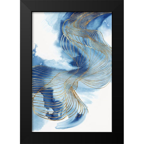 Celestial Blue I  Black Modern Wood Framed Art Print by PI Studio