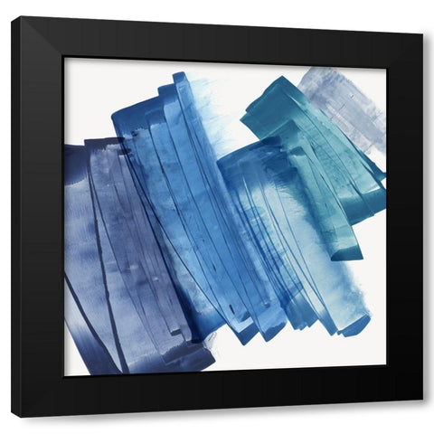 Indigo Path IÂ  Black Modern Wood Framed Art Print with Double Matting by PI Studio