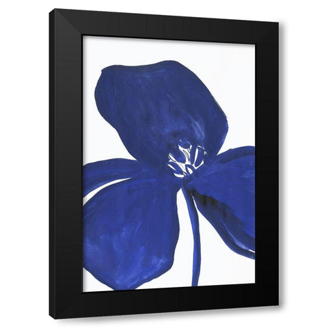 Indigo Petal II  Black Modern Wood Framed Art Print with Double Matting by PI Studio