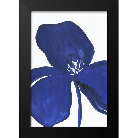 Indigo Petal II  Black Modern Wood Framed Art Print by PI Studio