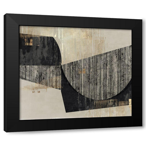 AdheredÂ  Black Modern Wood Framed Art Print with Double Matting by PI Studio