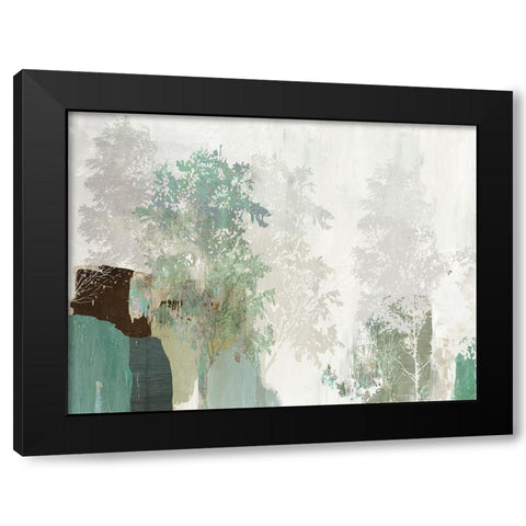 Daydream Teal I Black Modern Wood Framed Art Print with Double Matting by PI Studio