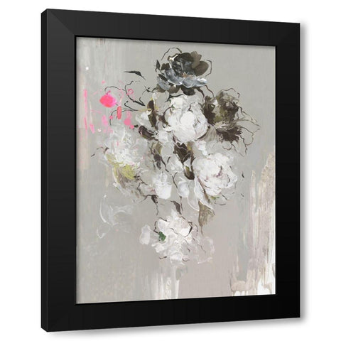 Cascading White  Black Modern Wood Framed Art Print with Double Matting by PI Studio