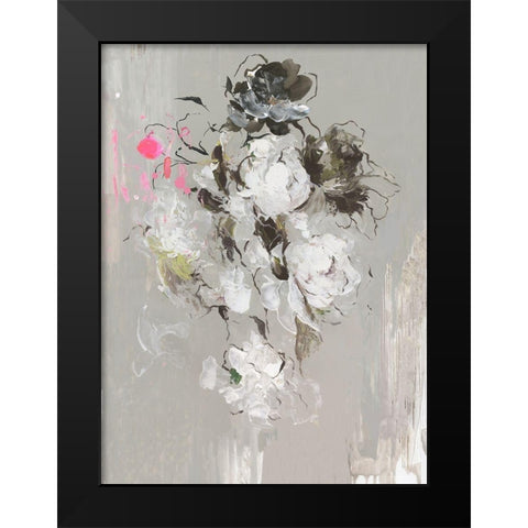 Cascading White  Black Modern Wood Framed Art Print by PI Studio