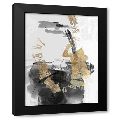 Golden Dream  Black Modern Wood Framed Art Print by PI Studio