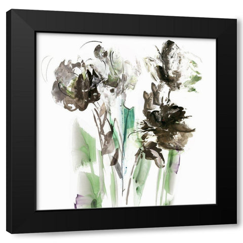 Green Spring I  Black Modern Wood Framed Art Print with Double Matting by PI Studio