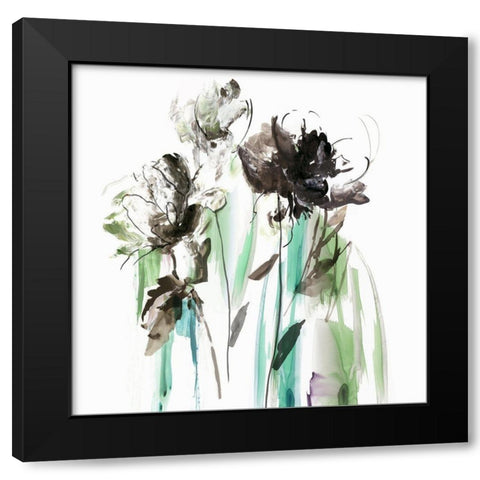Green Spring II Black Modern Wood Framed Art Print with Double Matting by PI Studio