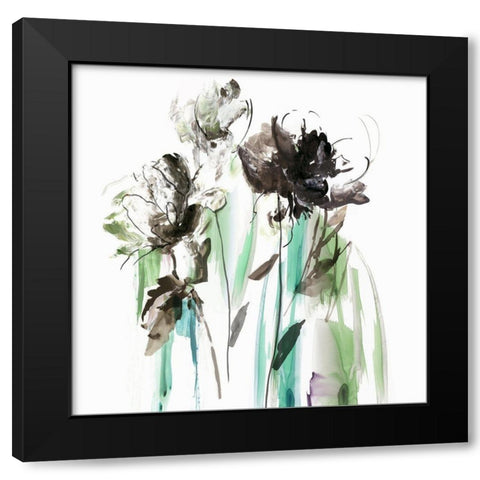 Green Spring II Black Modern Wood Framed Art Print by PI Studio