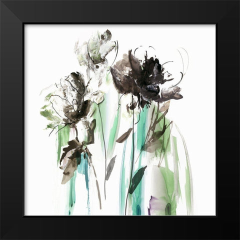 Green Spring II Black Modern Wood Framed Art Print by PI Studio