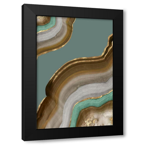 Agate Earth Tones I Black Modern Wood Framed Art Print with Double Matting by PI Studio