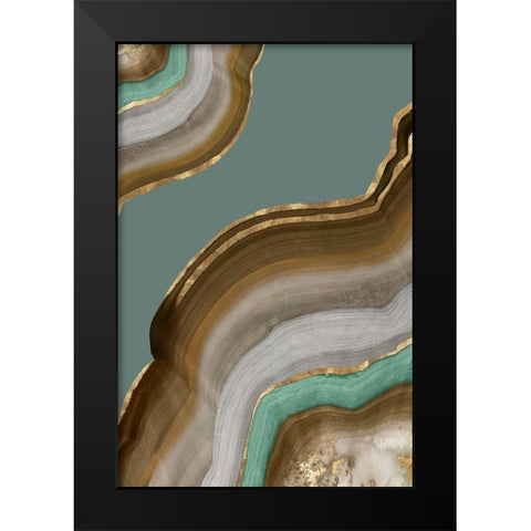 Agate Earth Tones I Black Modern Wood Framed Art Print by PI Studio