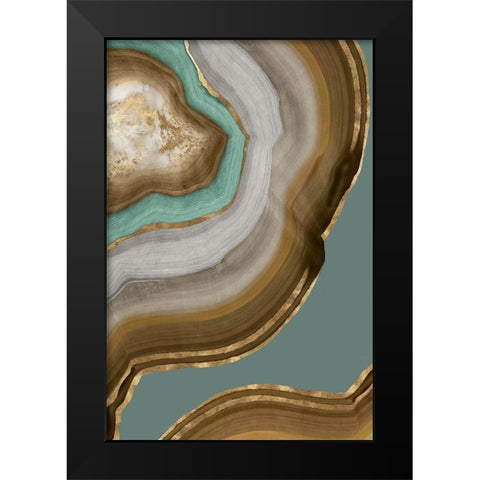 Agate Earth Tones II Black Modern Wood Framed Art Print by PI Studio