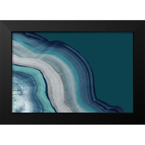 Agate Deep Blue Sea Black Modern Wood Framed Art Print by PI Studio