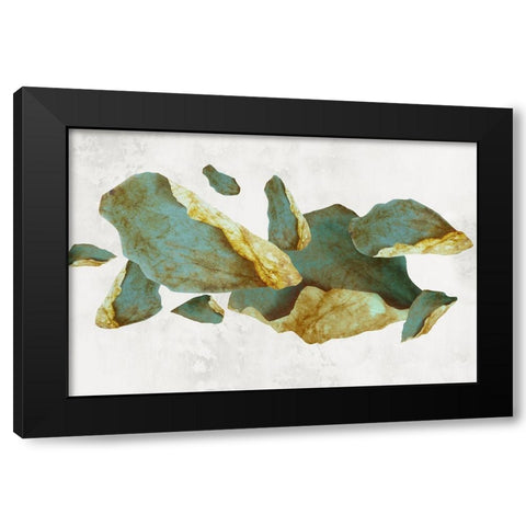 Golden Pyrite Black Modern Wood Framed Art Print with Double Matting by PI Studio