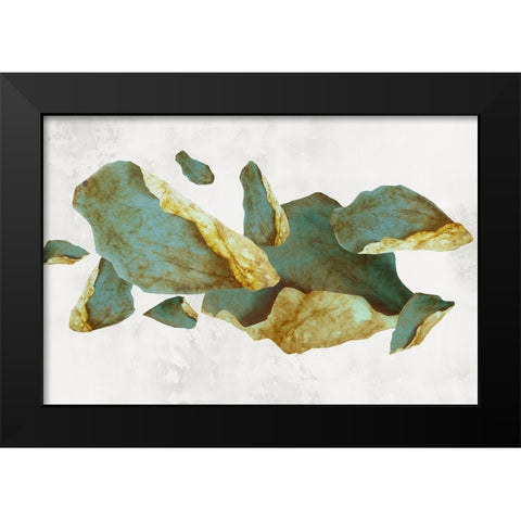 Golden Pyrite Black Modern Wood Framed Art Print by PI Studio