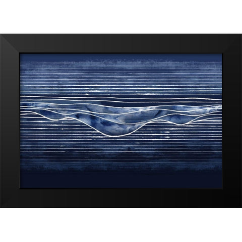 Beyond the Blue Hills Black Modern Wood Framed Art Print by PI Studio