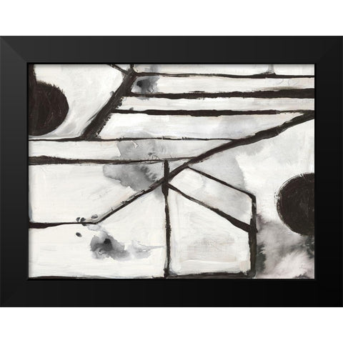 Ancient Pathways I Black Modern Wood Framed Art Print by PI Studio