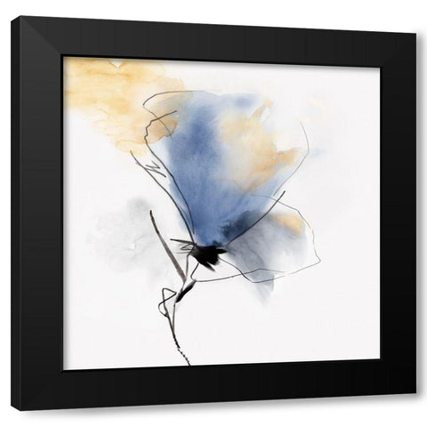 Petals Soft Touch I Black Modern Wood Framed Art Print with Double Matting by PI Studio