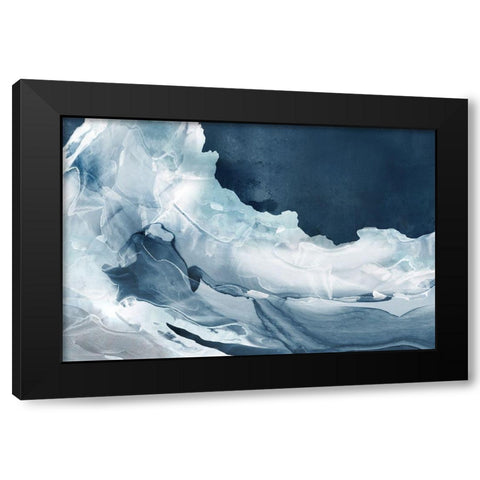 Wave of Blue Ice  Black Modern Wood Framed Art Print with Double Matting by PI Studio