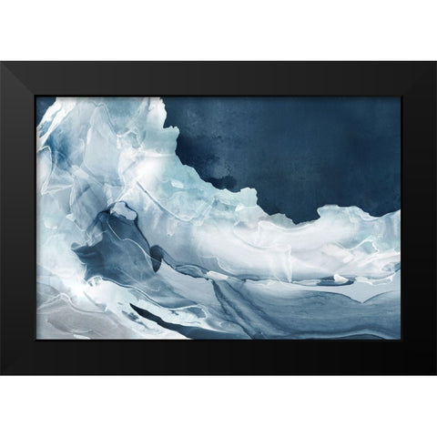 Wave of Blue Ice  Black Modern Wood Framed Art Print by PI Studio