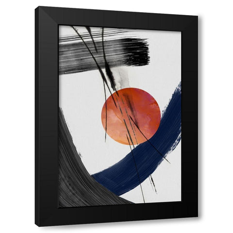 Red Sun Over Paradise I Black Modern Wood Framed Art Print with Double Matting by PI Studio