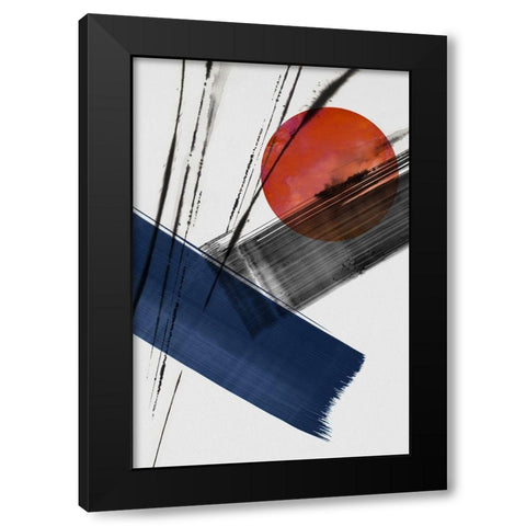 Red Sun Over Paradise II Black Modern Wood Framed Art Print with Double Matting by PI Studio