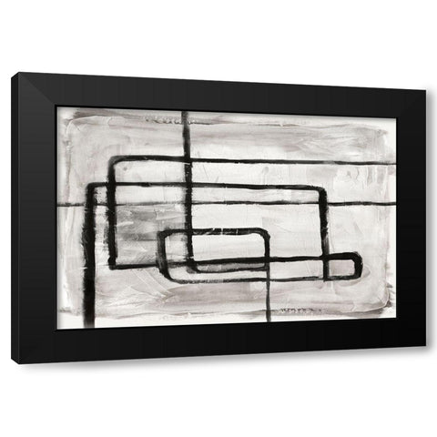 Couplet I Black Modern Wood Framed Art Print with Double Matting by PI Studio