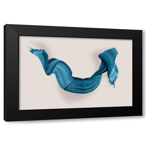 Azures Stroke Black Modern Wood Framed Art Print with Double Matting by PI Studio