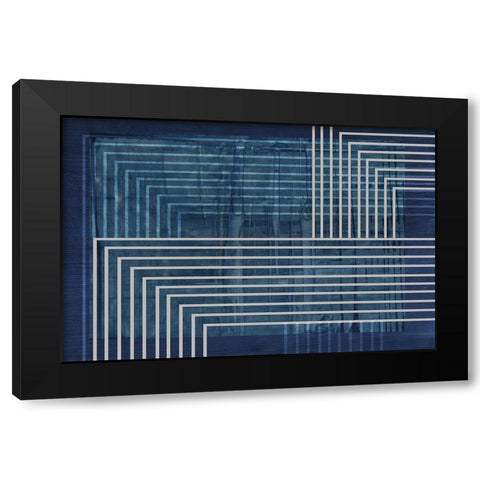 Beneath the Dark Blue Waves I Black Modern Wood Framed Art Print by PI Studio