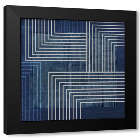 Beneath the Dark Blue Waves II Black Modern Wood Framed Art Print with Double Matting by PI Studio