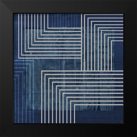 Beneath the Dark Blue Waves II Black Modern Wood Framed Art Print by PI Studio