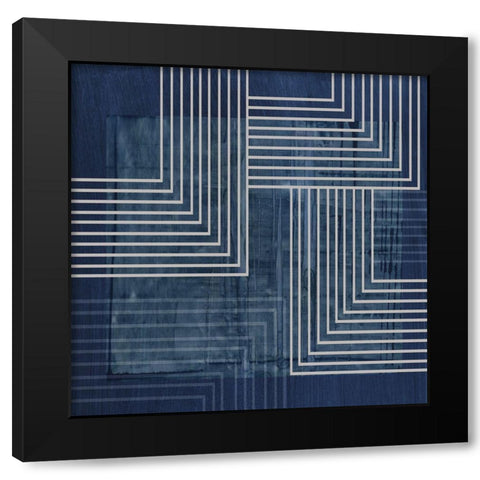 Beneath the Dark Blue Waves III Black Modern Wood Framed Art Print with Double Matting by PI Studio