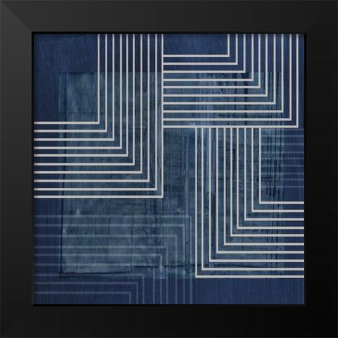 Beneath the Dark Blue Waves III Black Modern Wood Framed Art Print by PI Studio
