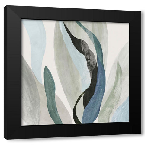 Aria II Black Modern Wood Framed Art Print with Double Matting by PI Studio