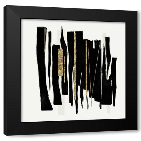 Ethereal Streaks  Black Modern Wood Framed Art Print with Double Matting by PI Studio