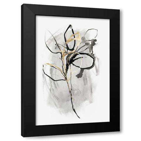 All the Leaves Are Gold II Black Modern Wood Framed Art Print with Double Matting by PI Studio