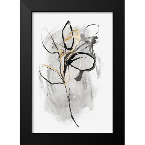 All the Leaves Are Gold II Black Modern Wood Framed Art Print by PI Studio