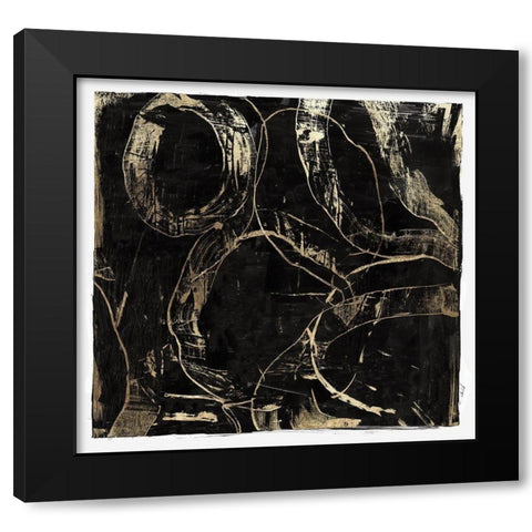 Golden Silence I Black Modern Wood Framed Art Print with Double Matting by PI Studio