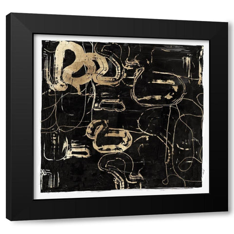 Golden Silence II Black Modern Wood Framed Art Print with Double Matting by PI Studio