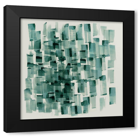 Sea Glass II Black Modern Wood Framed Art Print with Double Matting by PI Studio
