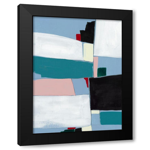 Blue Lattice III Black Modern Wood Framed Art Print with Double Matting by PI Studio