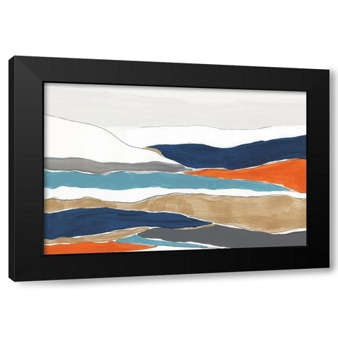 Orange Rolling Hills II Black Modern Wood Framed Art Print with Double Matting by PI Studio