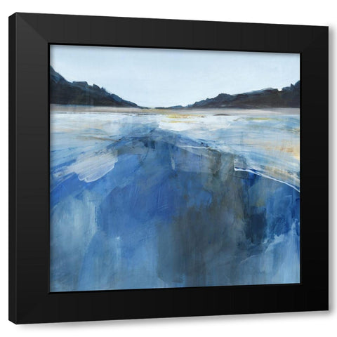 Blue Glacier Bay Black Modern Wood Framed Art Print with Double Matting by PI Studio