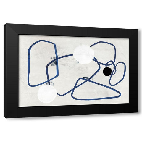 Midblue II Black Modern Wood Framed Art Print with Double Matting by PI Studio