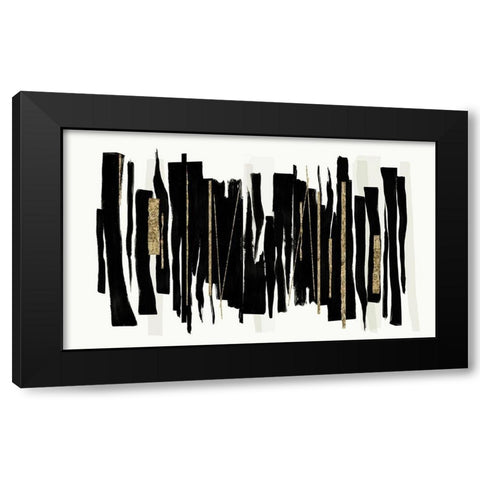 Golden Rythm Black Modern Wood Framed Art Print by PI Studio