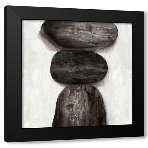 Textured Stones  Black Modern Wood Framed Art Print with Double Matting by PI Studio