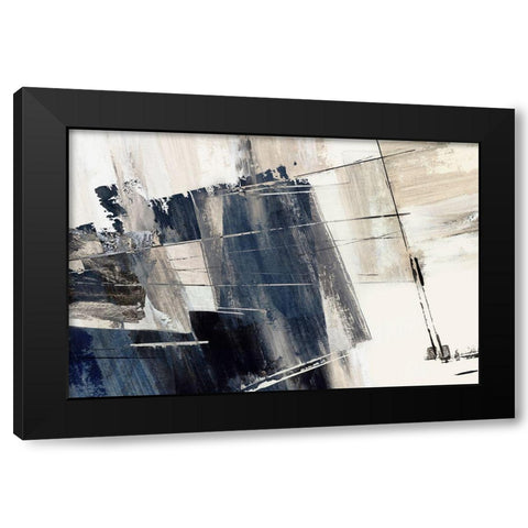 Forward Blue  Black Modern Wood Framed Art Print with Double Matting by PI Studio